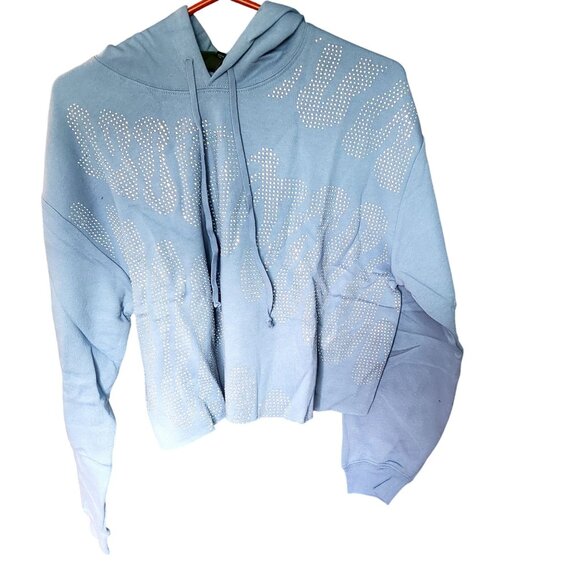 Wild Fable Blue Hoodie With Rhinestones Embellishment Size M Cotton/Polyester - Picture 1 of 12